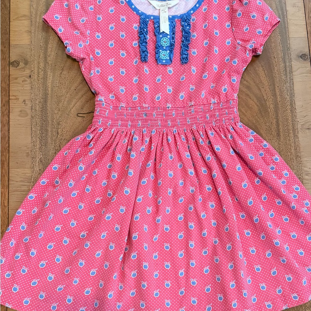 Matilda Jane Vault Honeycrisp Lap Dress Sz 4 Red Blue Apples